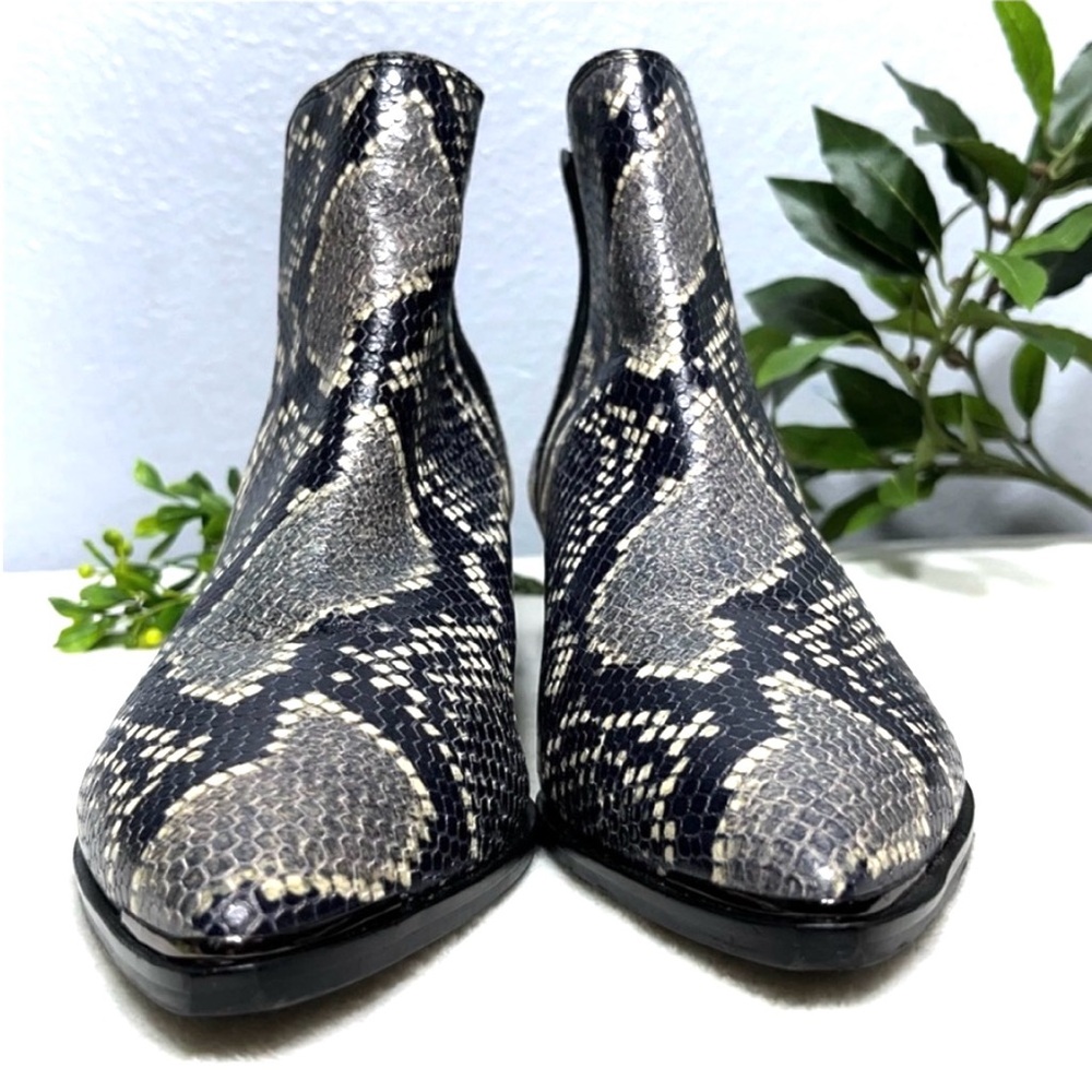 Snakeskin Ankle Boots - Black and White - Picture 11 of 11